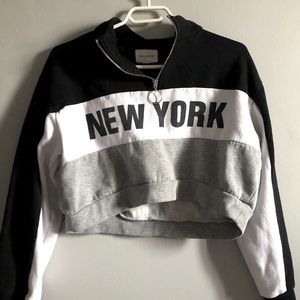 Cropped “New York” Hoodie